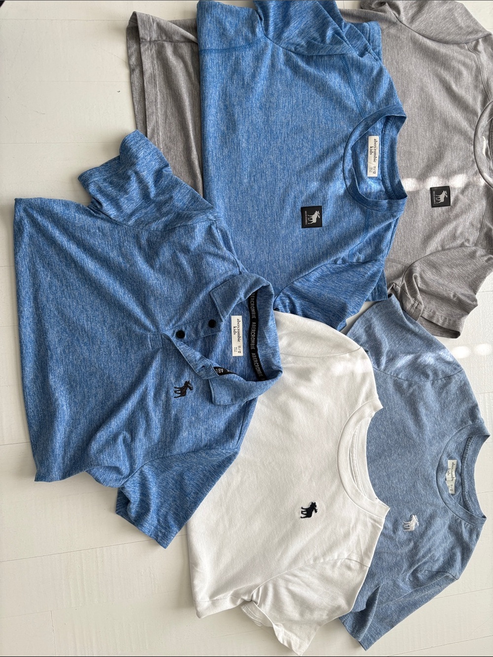 Abercrombie set of Blue, White & Gray Casual Kids' Tops with logo